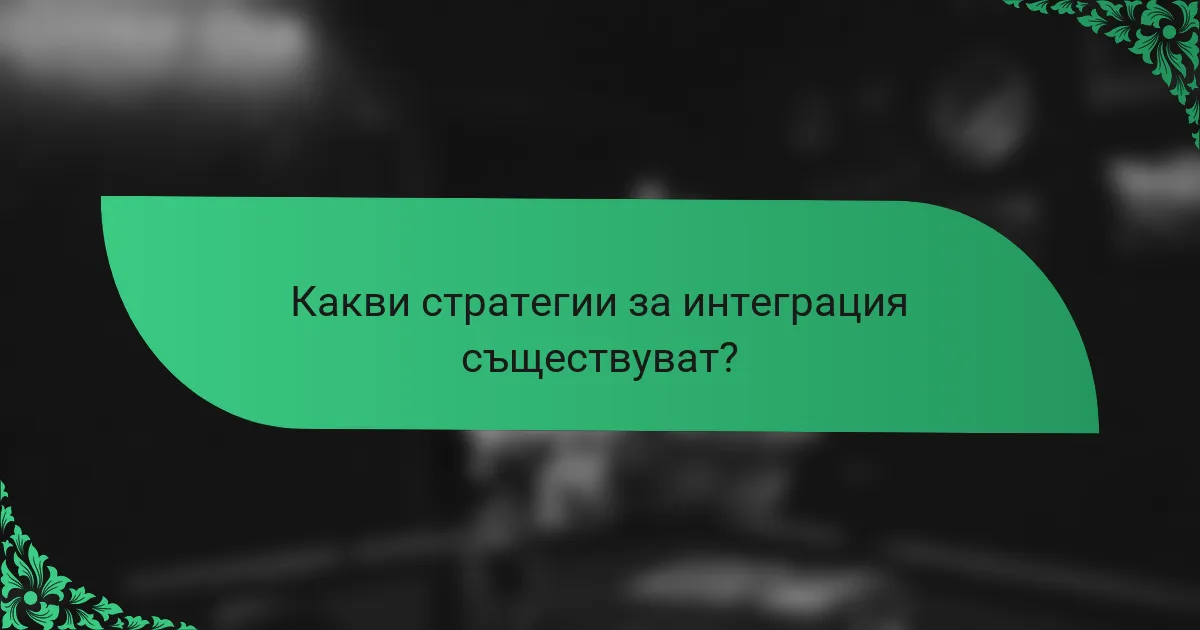 Какви стратегии за интеграция съществуват?