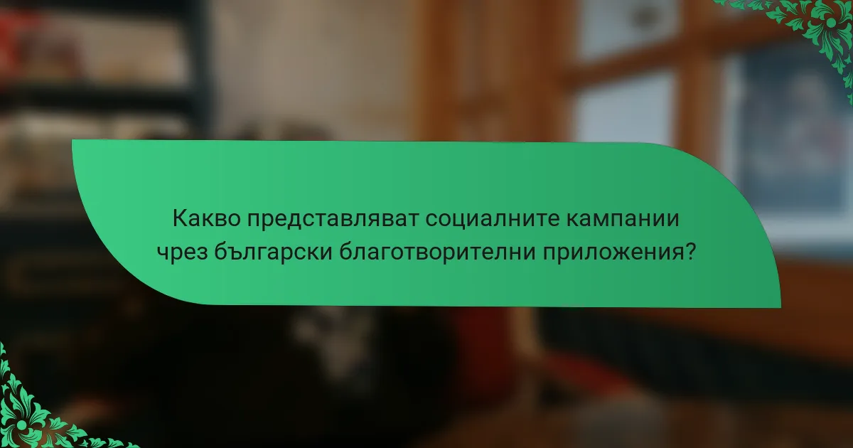 Какво представляват социалните кампании чрез български благотворителни приложения?